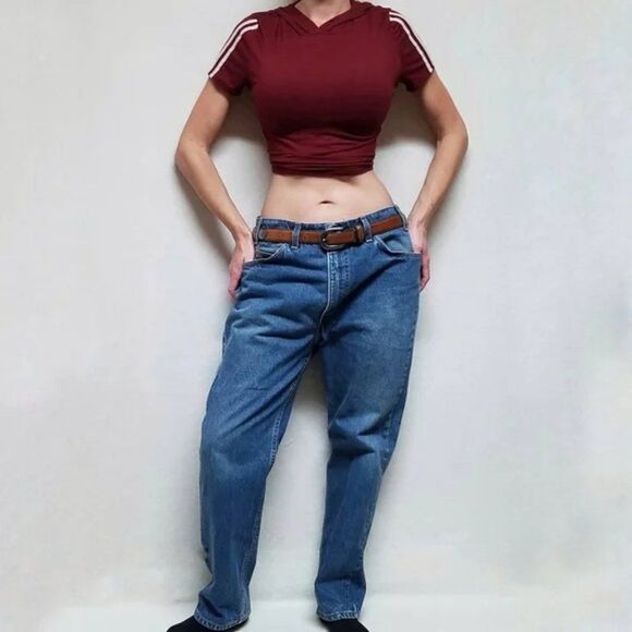 VINTAGE 1996 Levi's 505 Orange Tab Relaxed Fit Tapered Leg Distressed Mom Jeans - Picture 2 of 12